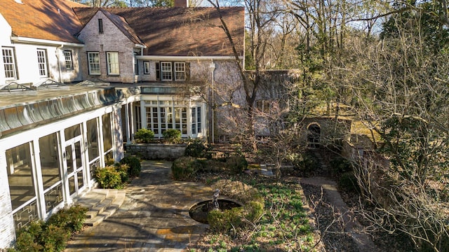 exterior space with a chimney