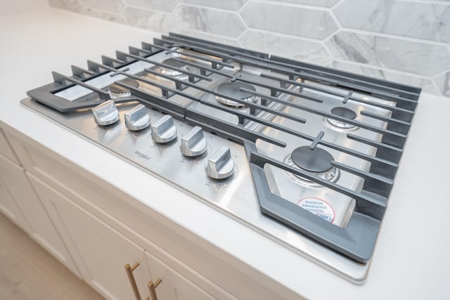 interior details featuring stainless steel gas stovetop