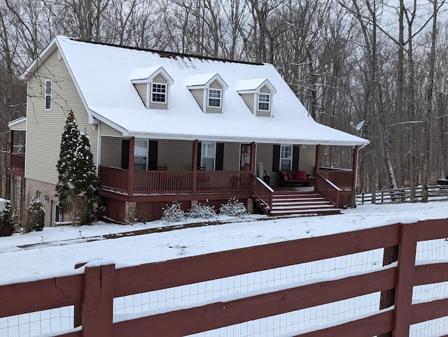 view of front facade with covered porch