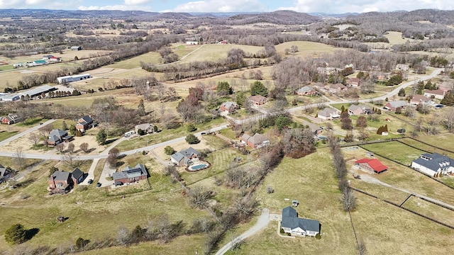 aerial view with a rural view