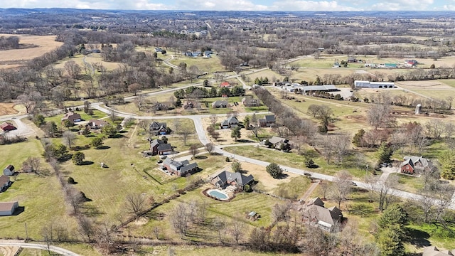 drone / aerial view featuring a rural view