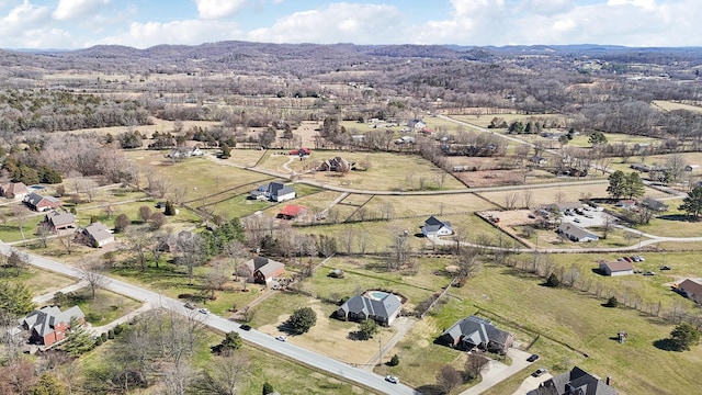 aerial view with a rural view