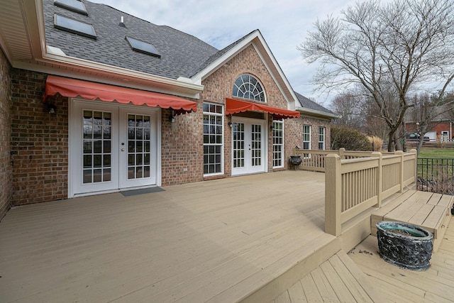 deck with french doors