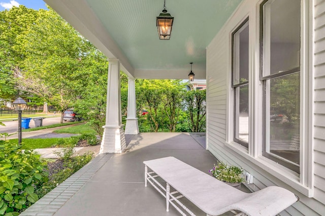 view of patio featuring covered porch
