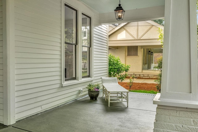 view of patio with a porch