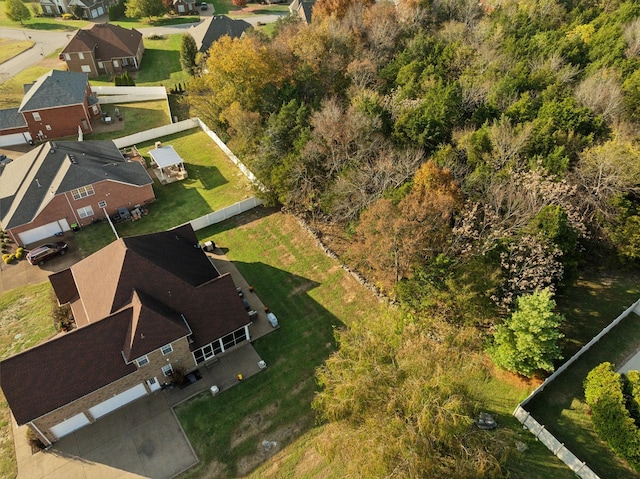 birds eye view of property with a residential view