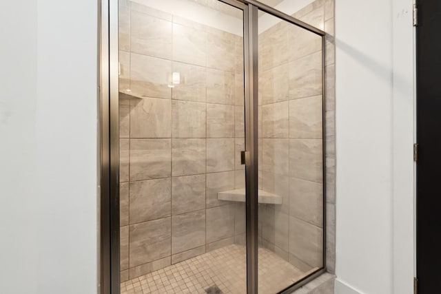 bathroom featuring a stall shower