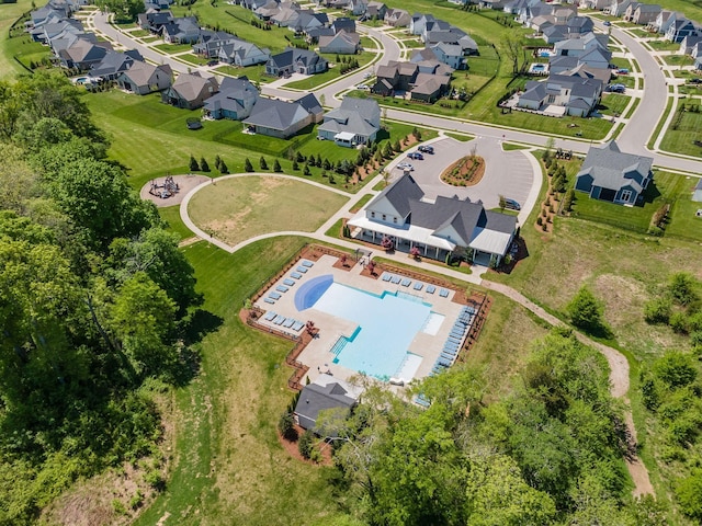 drone / aerial view with a residential view