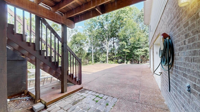 view of patio with stairs