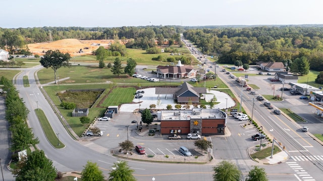 bird's eye view featuring a view of trees