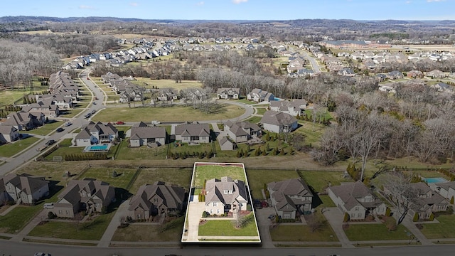 aerial view with a residential view