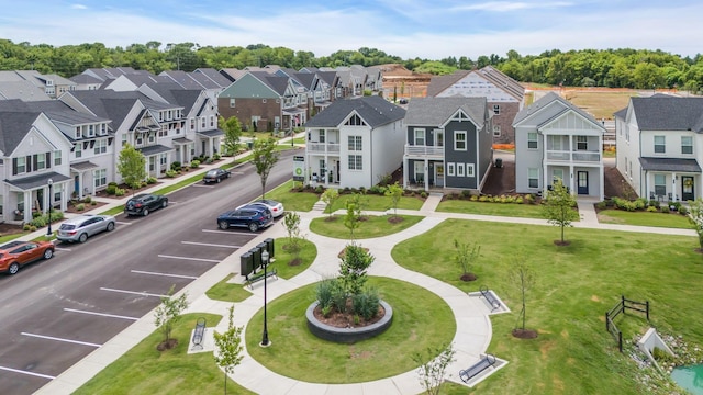 aerial view with a residential view