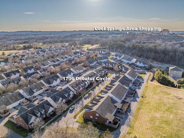 drone / aerial view with a residential view