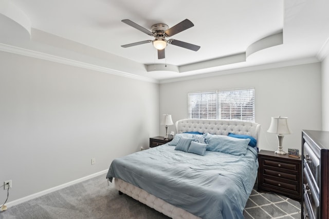 806 Warrington Ct, Gallatin, TN 37066 - carpeted bedroom with ceiling fan, a tray ceiling, baseboards, and ornamental molding