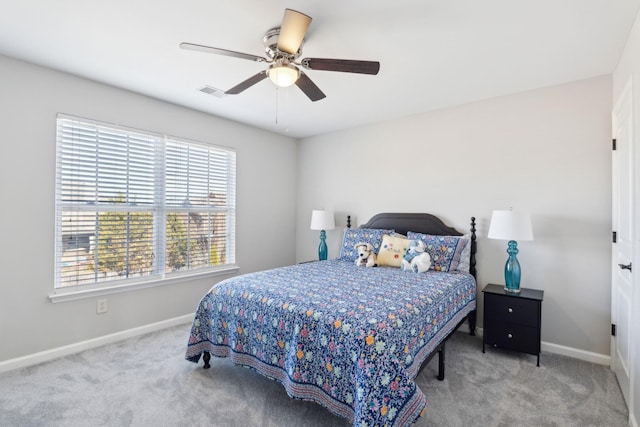 806 Warrington Ct, Gallatin, TN 37066 - carpeted bedroom featuring visible vents, baseboards, and ceiling fan