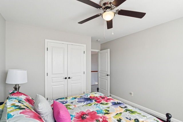 806 Warrington Ct, Gallatin, TN 37066 - bedroom featuring baseboards, a closet, and ceiling fan