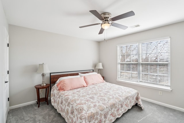 806 Warrington Ct, Gallatin, TN 37066 - bedroom with visible vents, baseboards, carpet, and a ceiling fan