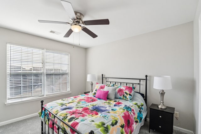 806 Warrington Ct, Gallatin, TN 37066 - bedroom featuring visible vents, baseboards, carpet, and a ceiling fan