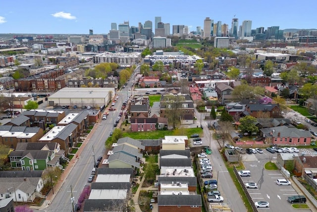 drone / aerial view with a view of city