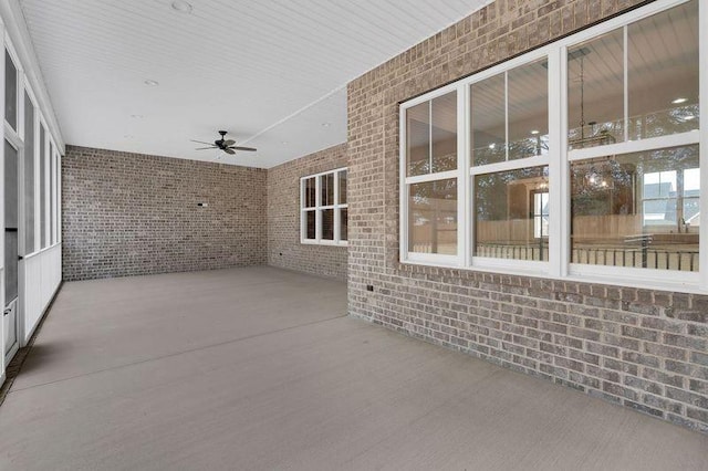 view of patio / terrace featuring ceiling fan