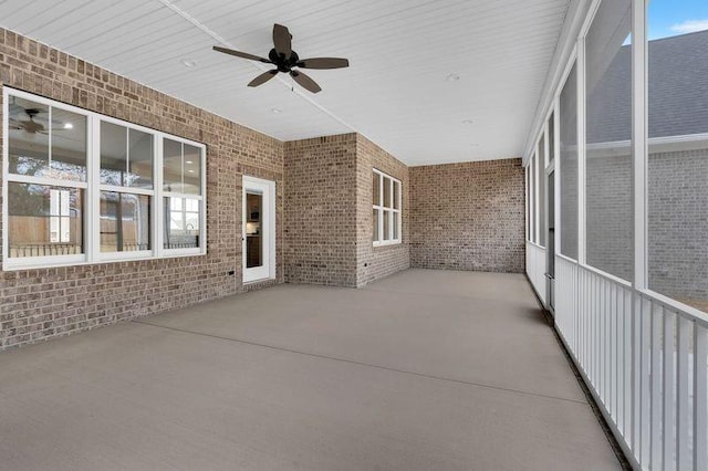 view of patio / terrace featuring ceiling fan