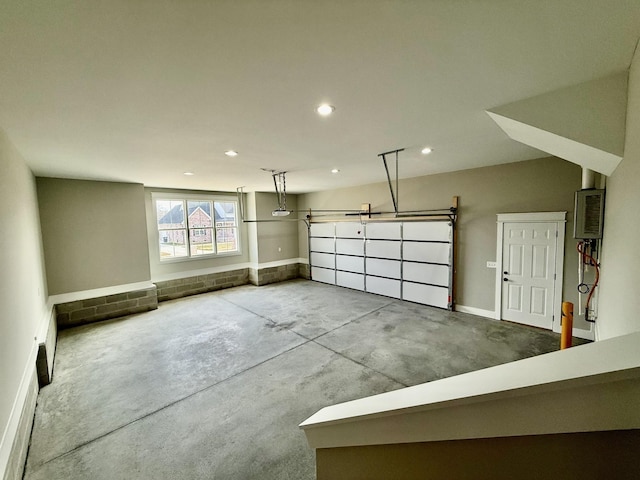 garage with recessed lighting