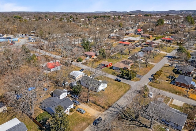 aerial view with a residential view and a mountain view