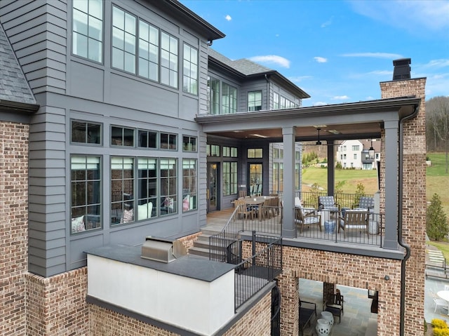 view of patio with a grill