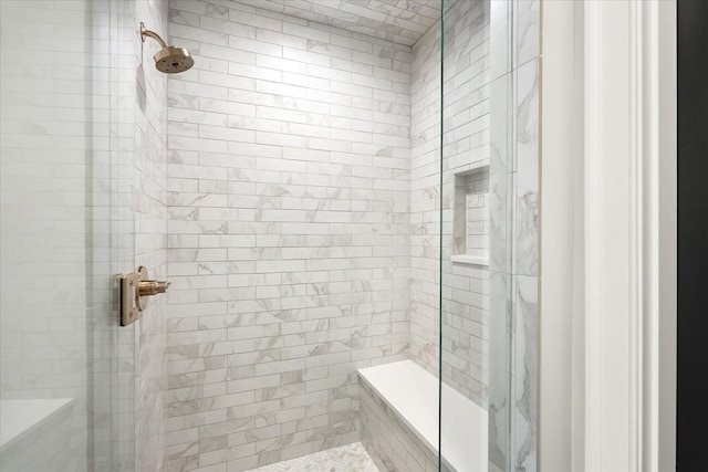 bathroom featuring a shower stall