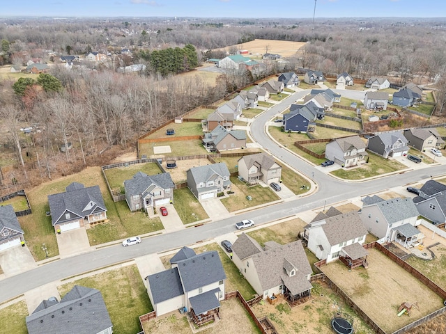 aerial view with a residential view