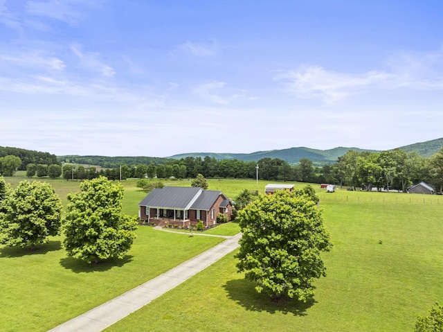 181 Hickory Grove Rd, Huntland, TN 37345 - aerial view of sparsely populated area with a mountain backdrop