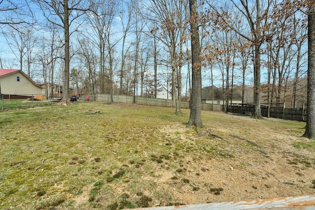 view of yard featuring a fenced backyard