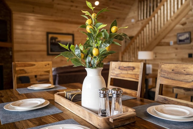 dining room with stairway