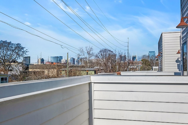 balcony with a view of city