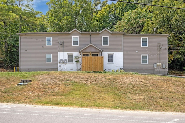 view of property with crawl space