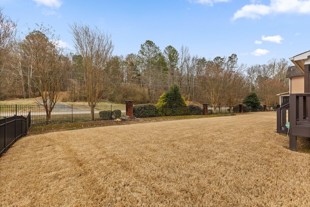 view of yard with fence