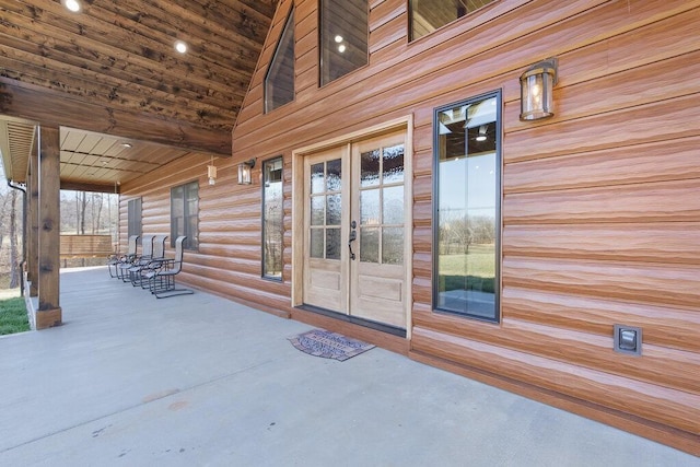 view of patio with french doors