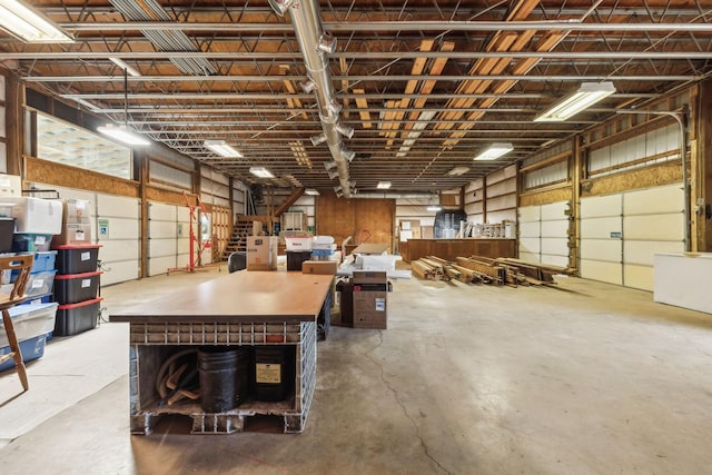 garage featuring metal wall