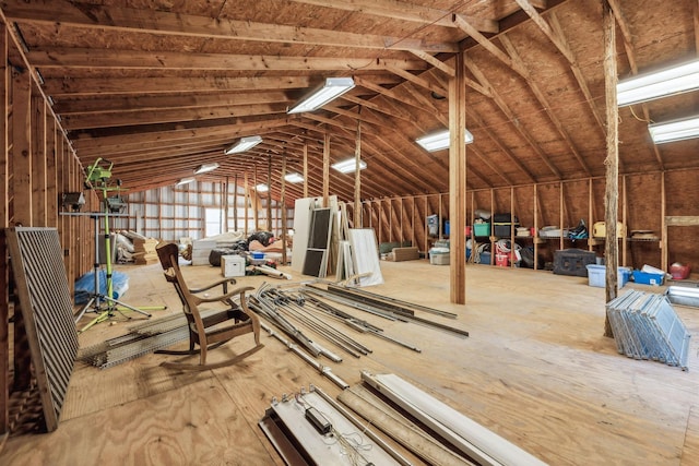 miscellaneous room with vaulted ceiling