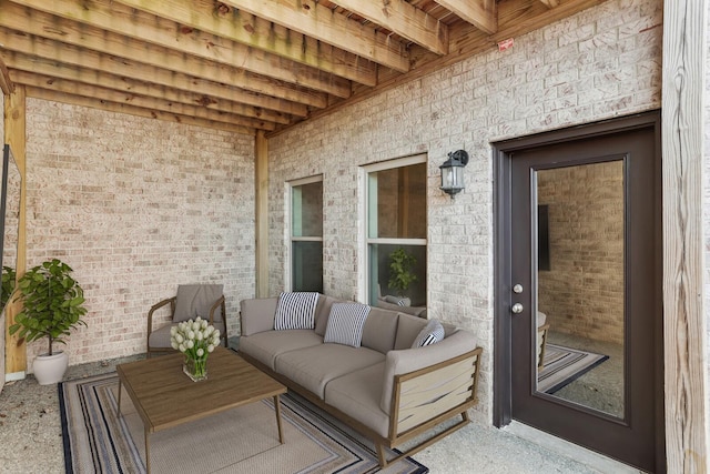 view of patio with outdoor lounge area