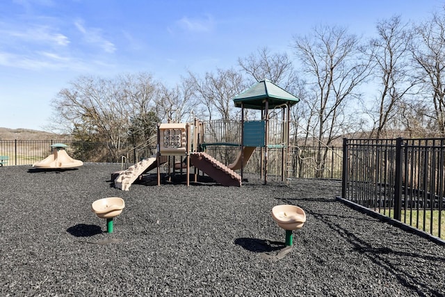 community play area with fence