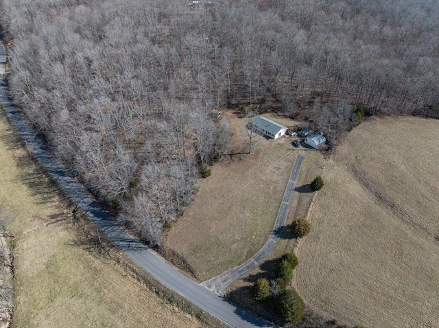 drone / aerial view featuring a rural view