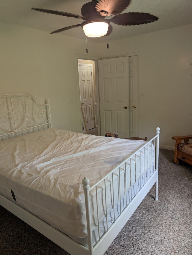 4460 Bold Springs Rd, Mc Ewen, TN 37101 - bedroom with carpet floors and ceiling fan