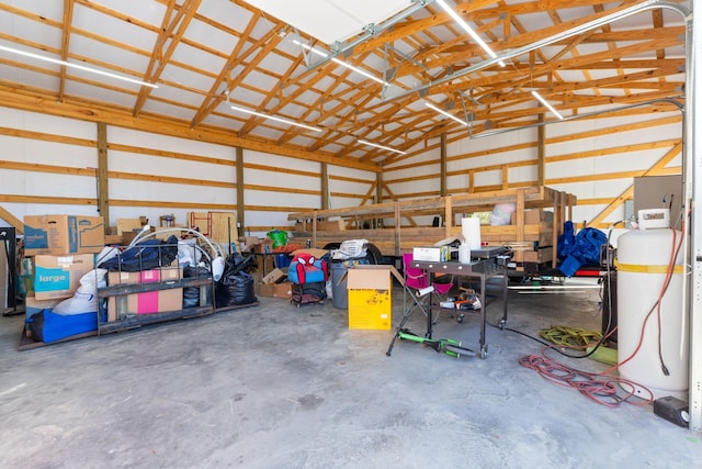 garage featuring metal wall