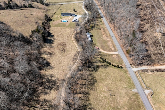 drone / aerial view with a rural view