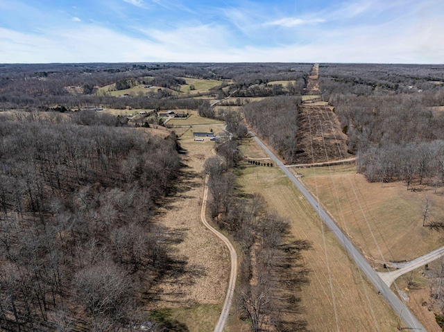 aerial view with a rural view