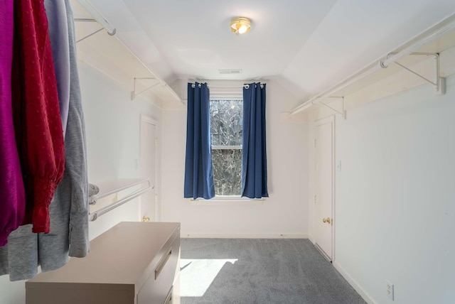 6545 Chessington Dr, Nashville, TN 37221 - walk in closet with carpet, visible vents, and vaulted ceiling