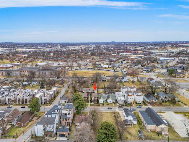 aerial view with a residential view