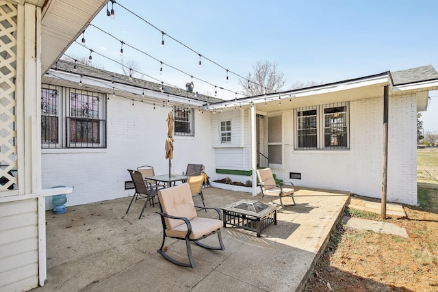 view of patio with outdoor dining area