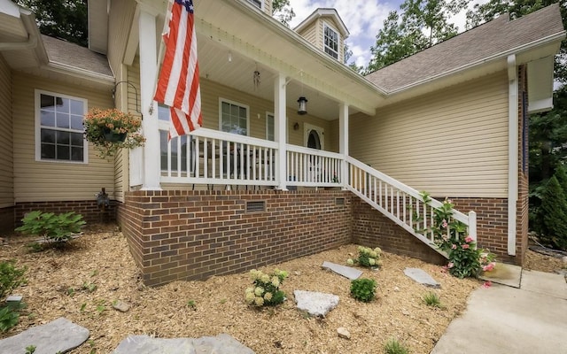 exterior space featuring covered porch